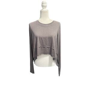 FP Movement by Free People Asymmetrical Gray Long Sleeve Top – S